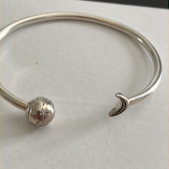 Sterling Pandora moon and stars cuff bracelet - Picture 6 of 9